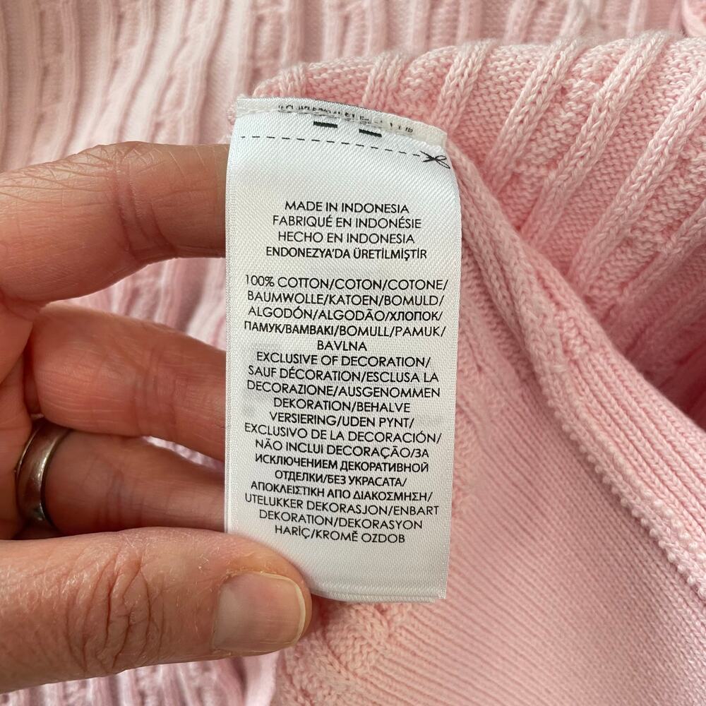 Polo Ralph Lauren | Kid's Light Pink Knitted Cardigan | Size: S - Picture 4 of 5